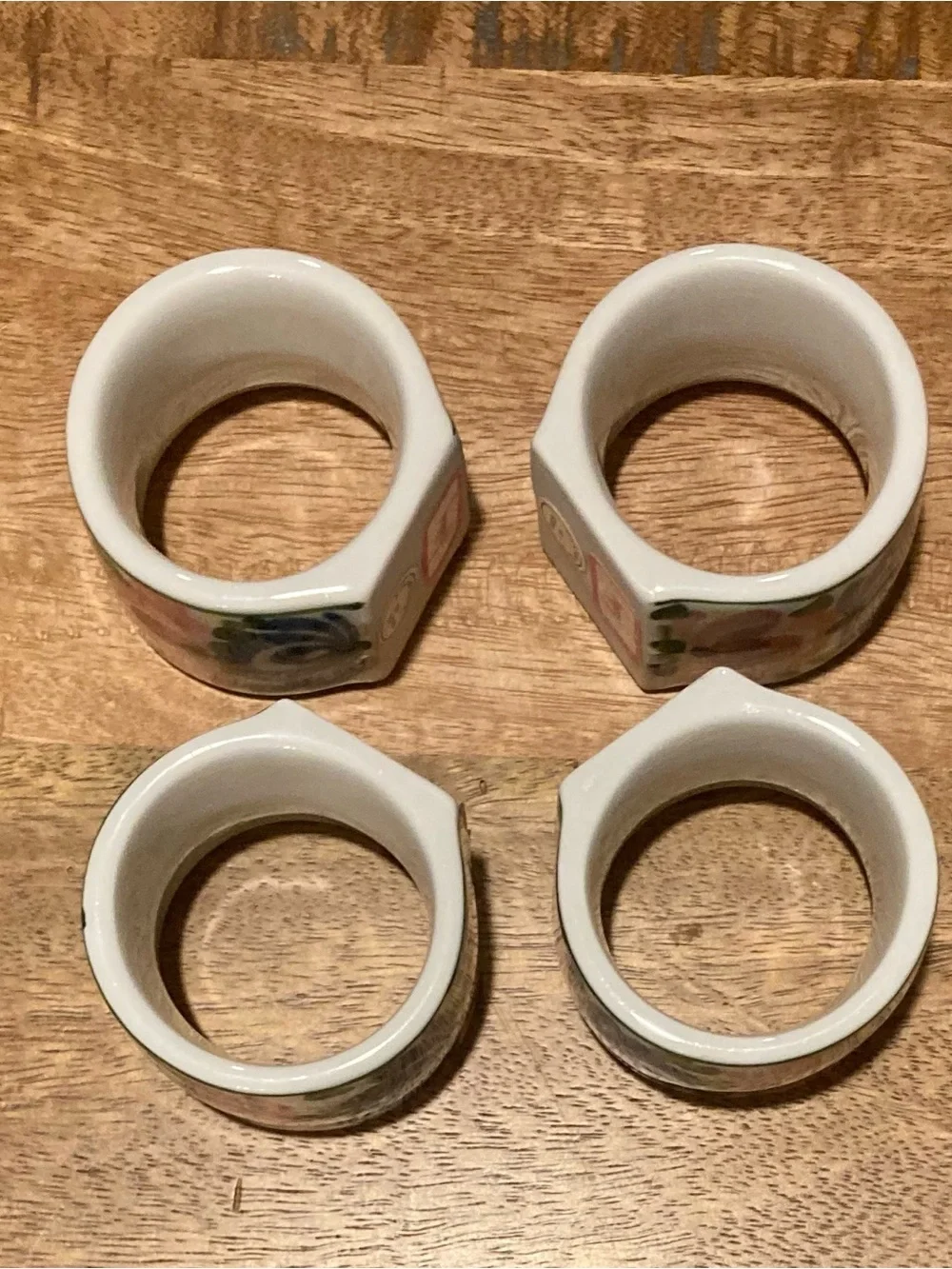 Vintage Aukey Ceramic Floral Napkin Rings